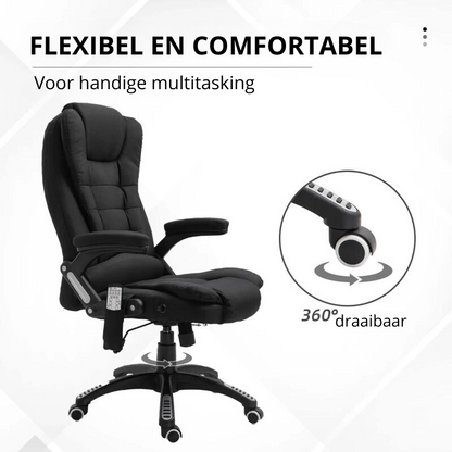 Chaise de bureau de massage Nancy's Mayflower - Fonction massage et chauffage - Rotative - Noir