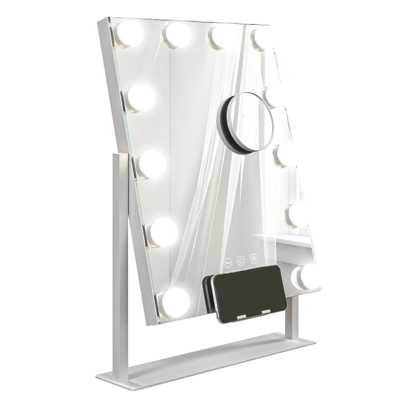 Nancy's Carragozela Make-up Mirror - Beauty Mirror - With LED Lighting - 10x Magnification - Rotatable - ± 35 x 45 cm