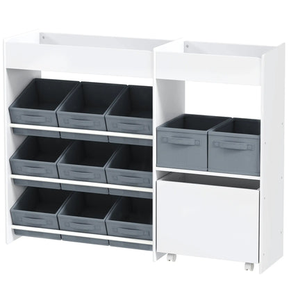 Nancy's Rochoso Speelgoed Organizer - Speelgoedkast - Opbergrek voor Kinderen - Wit / Grijs - 105 x 30 x 80 cm