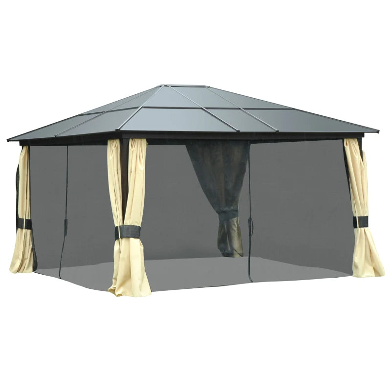 Nancy's Barreiros Paviljoen - Partytent - Tuin paviljoen - Prieel - Bruin / Créme - 420 x 360 x 275 cm