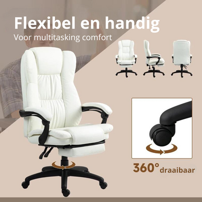 Nancy's Figueiredo Massage Bureaustoel - Massagestoel - Ergonomisch - Draaibaar - Créme - Kunstleer