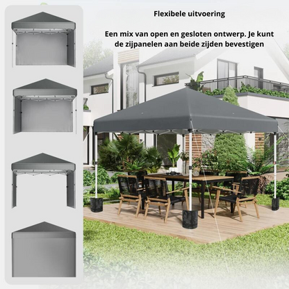 Nancy's Segovia Paviljoen - Party Tent - Tuin Paviljoen - Grijs - ± 300 x 300 x 270 cm