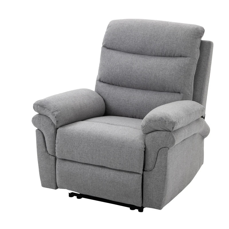 Nancy's Varzielas Relaxfauteuil - Relaxstoel - Ligstoel - Met Voetensteun - Grijs - Linnen