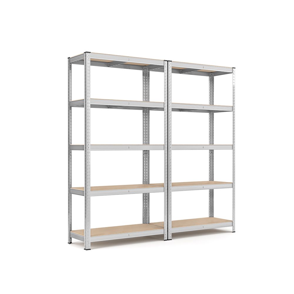 Nancy's Buckland Shelving Units - Storage Rack - Set of 2 - Silver - Steel - 90 x 40 x 180 cm