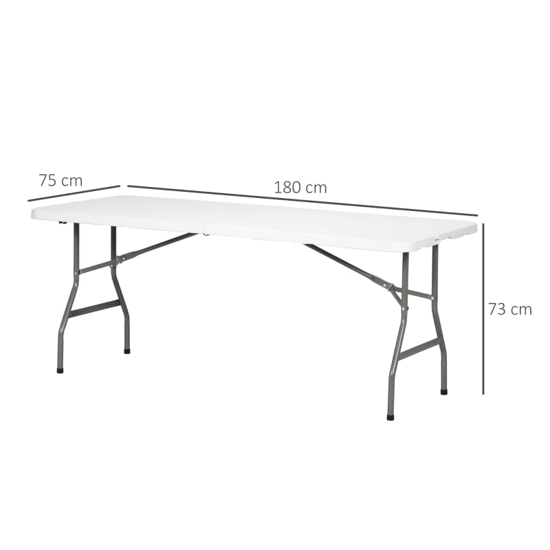 Nancy's Tarragona Picknicktafel - Campingtafel - Opvouwbaar - Wit - ± 180 x 75 x 75 cm