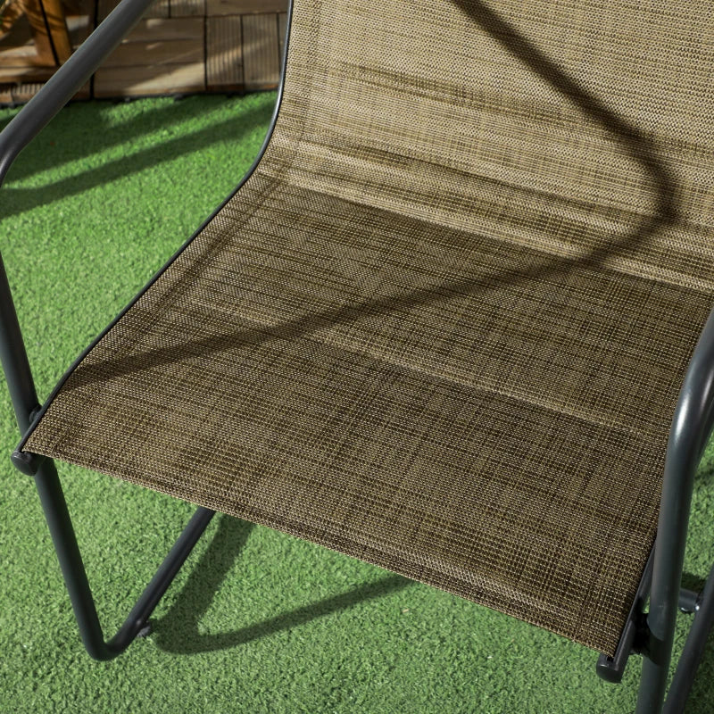 Nancy's Vimeiro Tuinstoelen - Terras Stoelen - Set van 2 - Zwart / Bruin