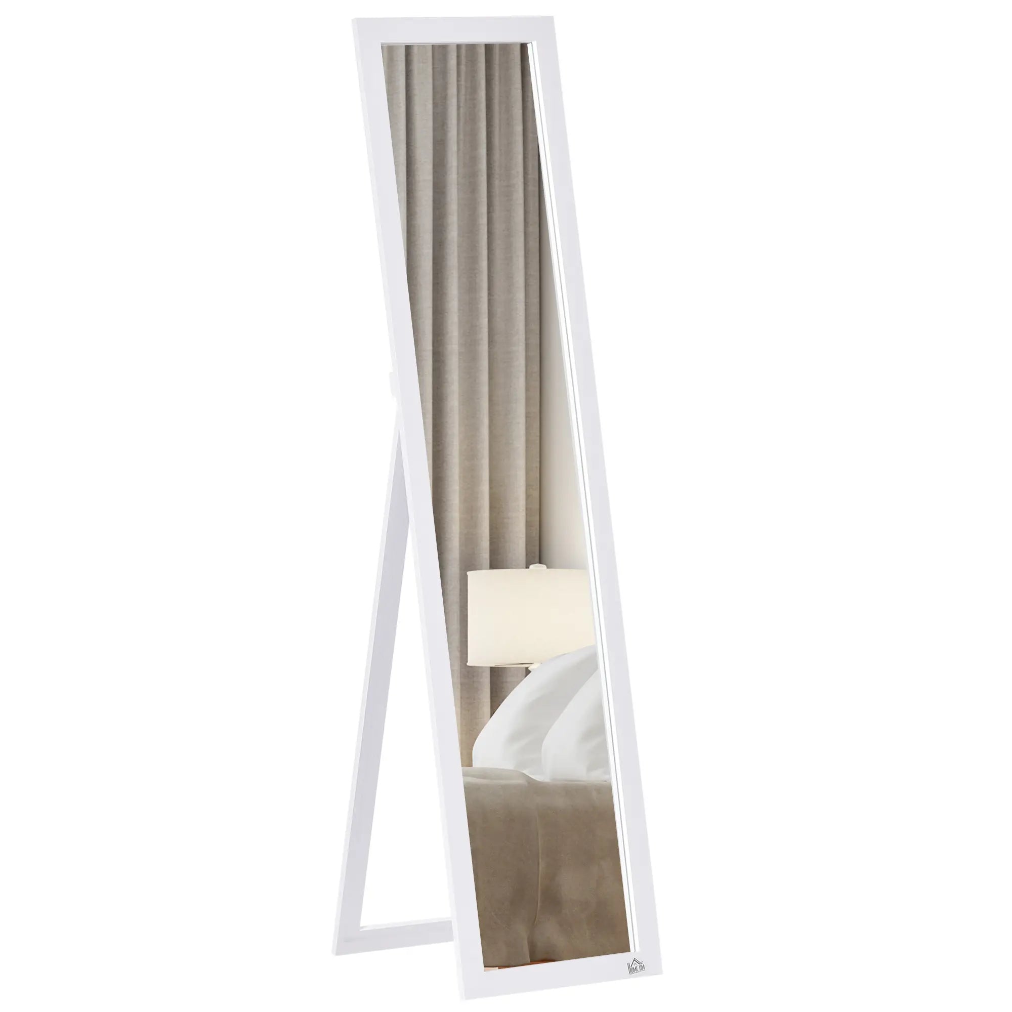 Nancy's Fortezza Staande Spiegel - Kledingspiegel - Wit - ± 35 x 35 x 155 cm