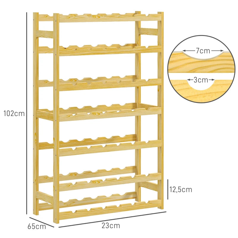 Nancy's Alliste Wijnrek - Flessenrek - Rek voor 42 flessen - Dennenhout