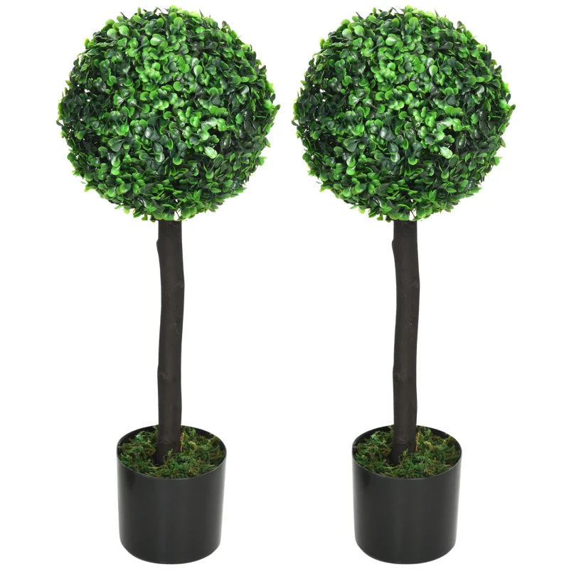 Nancy's Archi Kunstplant - Kunstboom - Kunst Buxus - Set van 2 - 60 cm hoog