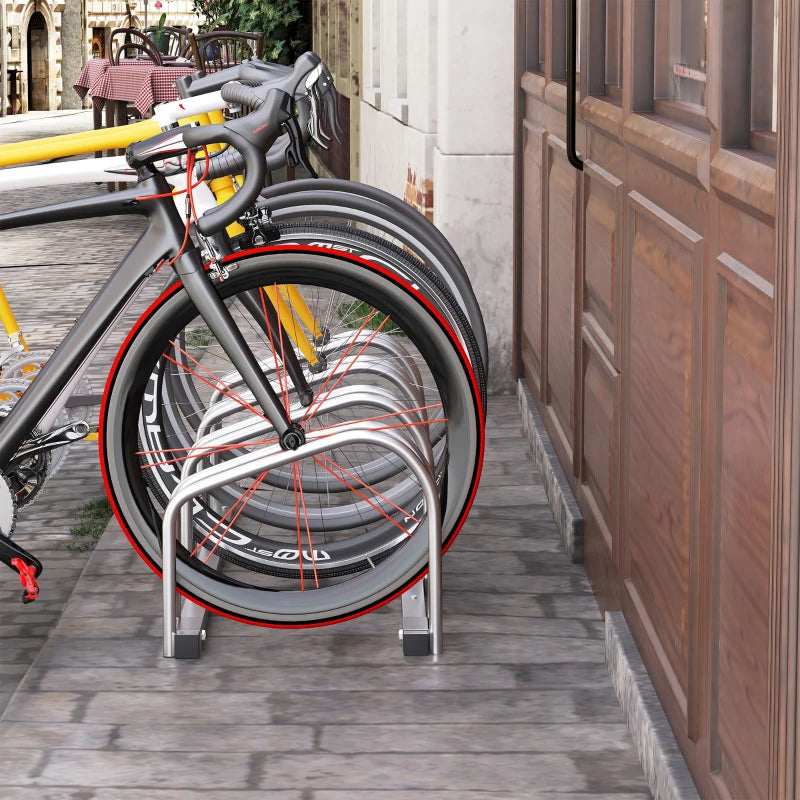 Porte-vélos Nancy's Aborea - Support à vélos multiple pour 4 vélos - Argent / Acier - ± 110 x 30 x 30 cm