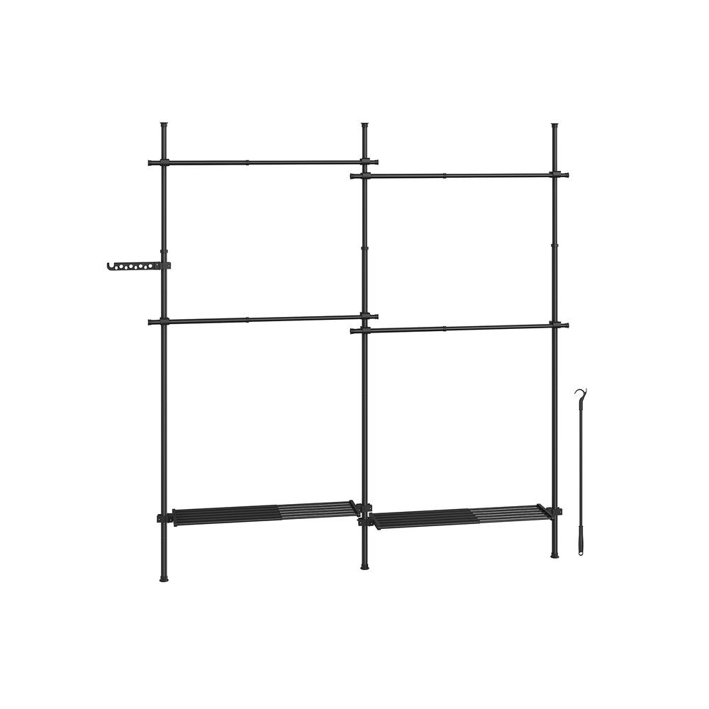 Nancy's Macieira Clothes Rack - Clothes Rail - Open Wardrobe - Black - Steel - Adjustable