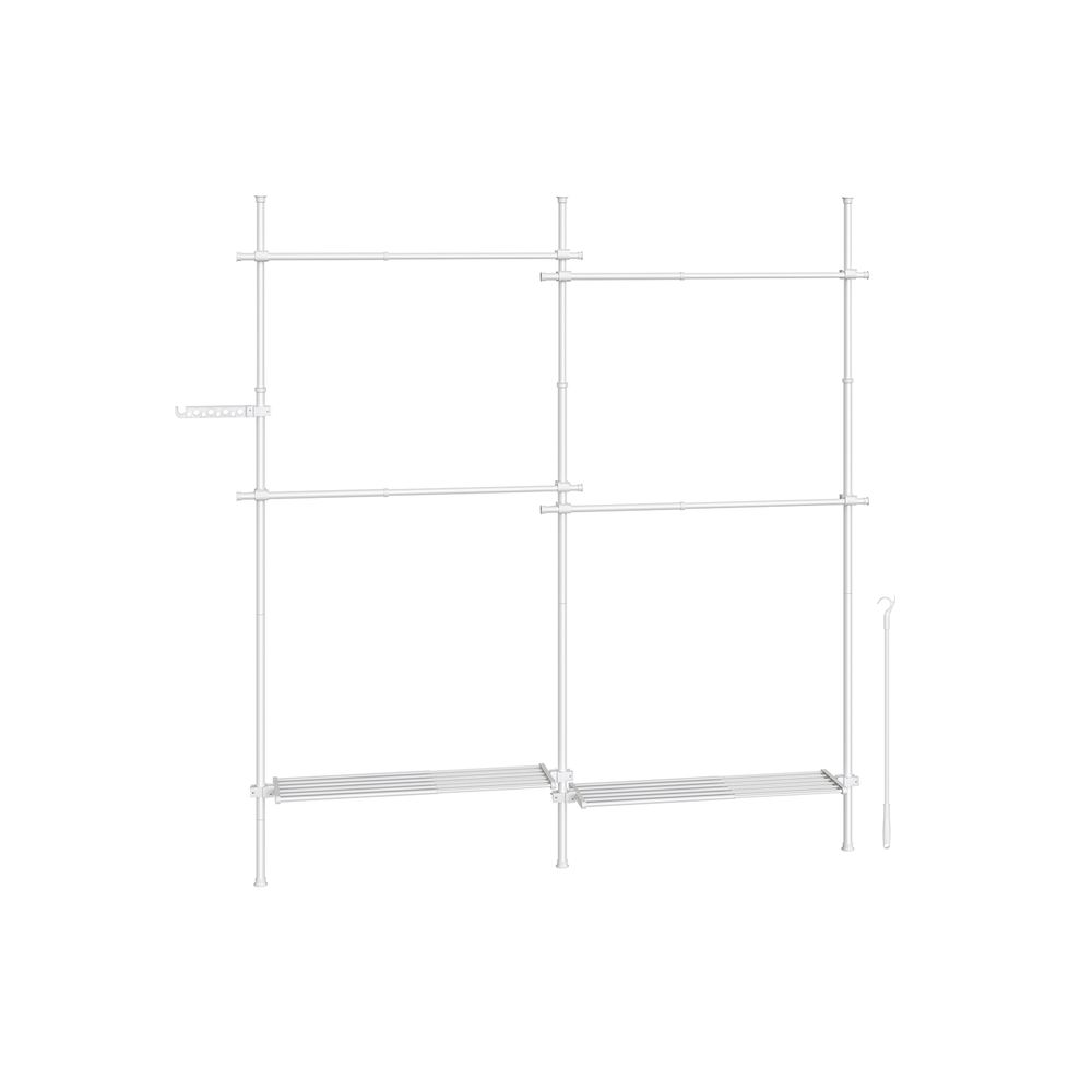 Nancy's Macieira Clothes Rack - Clothes Rail - Open Wardrobe - White - Steel - Adjustable