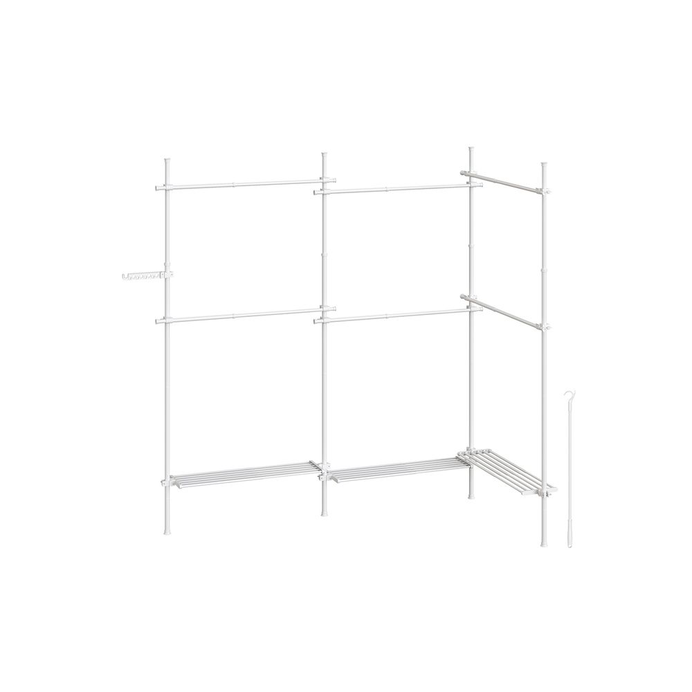 Nancy's Meinedo Clothes Rack - Clothes Rail - Open Wardrobe - White - Steel - Adjustable