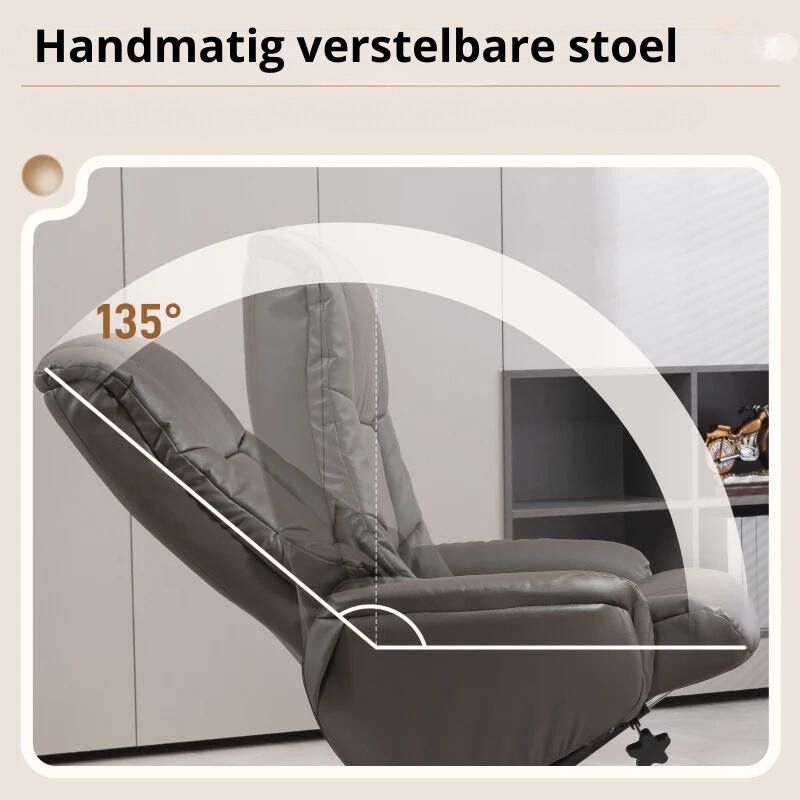 Nancy's Candoso Relaxfauteuil - Relaxstoel - Verstelbare rugleuning - Schommelfunctie - Zwart - Kunstleer / Hout