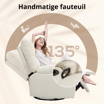 Nancy's Mozelos Relaxfauteil - Loungestoel - Relaxstoel - Beige - Linnen