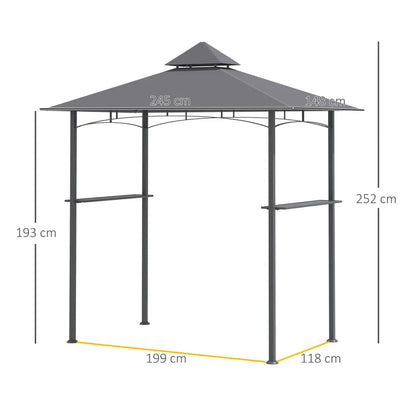 Nancy's Palmaz Paviljoen - Grillpaviljoen - Barbecuepaviljoen - Grijs - ± 240 x 150 x 250 cm