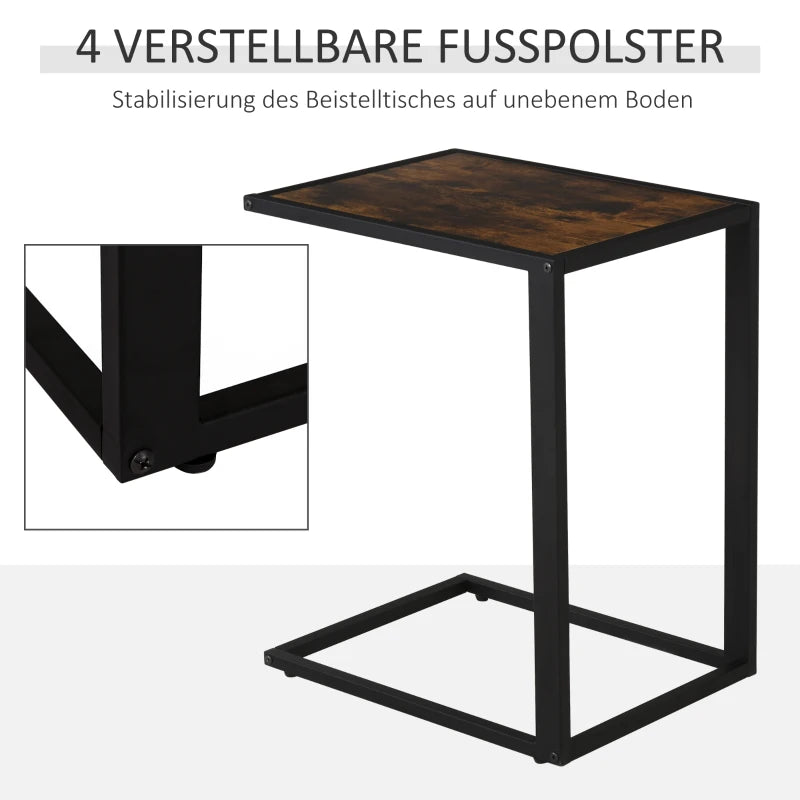 Nancy's Amorim Side table - Laptop table - Rectangular - Brown / Black - MDF / Steel - ± 40 x 50 x 65 cm