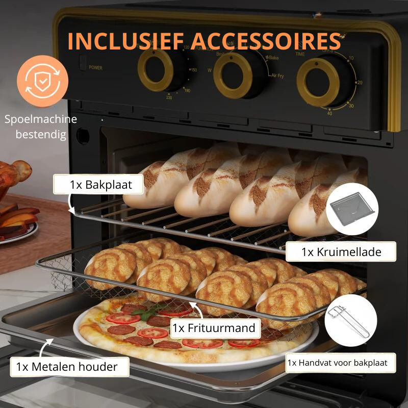 Nancy's Amaro Oven - Bakoven - Mini-oven - Multifunctioneel - Zwart - Inclusief accessoires