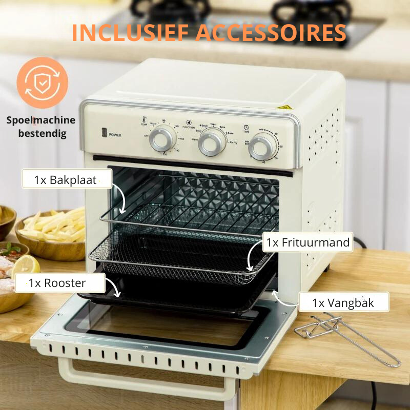 Nancy's Amatrice Oven - Mini-oven - Bakoven - Multifunctioneel - Roomwit - Inclusief accessoires