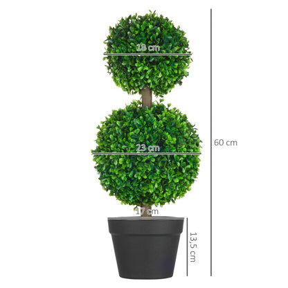 Nancy's Arcidosso Kunstboom - Kunstplant - Kunst Buxus - Set van 2 - 60 cm hoog