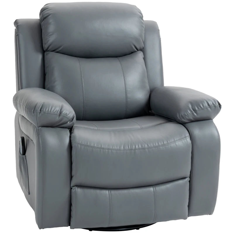 Nancy's Alfonsine Massagestoel - Relaxstoel - Relaxfauteuil - Verstelbare Rugleuning - Voetensteun - Grijs - Kunstleer