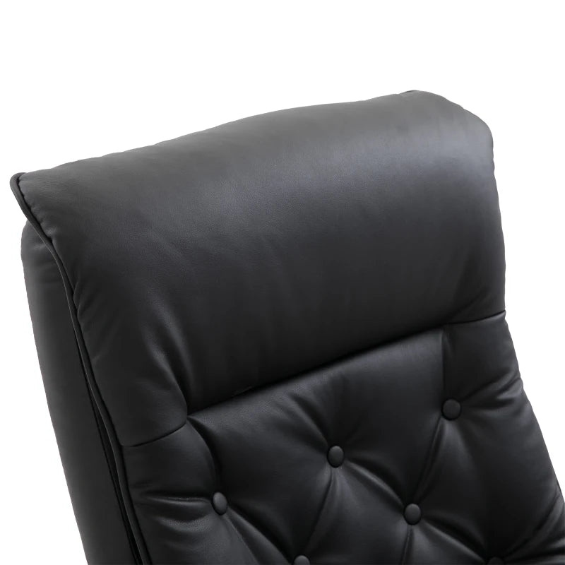 Nancy's Fementoes Relaxfauteuil - Relaxstoel - Ligstoel - Verstelbare Rugleuning - Draaibaar - Met Voetenbank - Zwart - Kunstleer