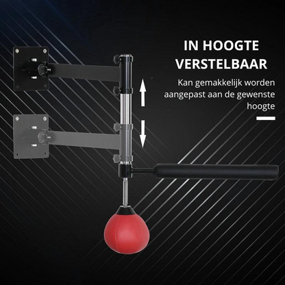 Nancy's Livramento Boxing Rack avec Speedball &amp; Reflex Bar - Hauteur réglable - Noir / Rouge