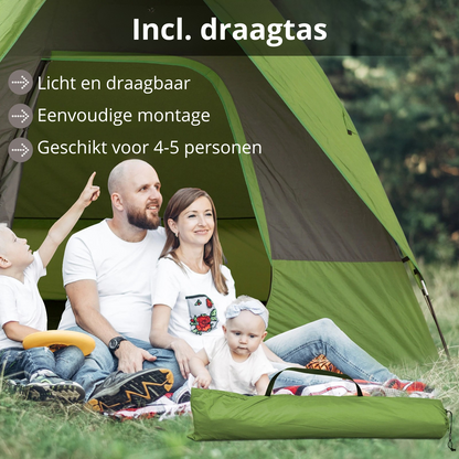 Nancy's Amherst Kampeertent - Camping Tent - Autotent - 4-5 personen - Groen - 300 x 300 x 230 cm