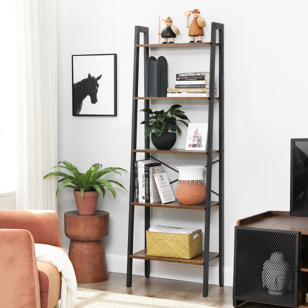 Nancy's Renton Book Shelf Industrial - Bookcase - Ladder Cabinet 5 Layers 56 x 34 x 172 cm