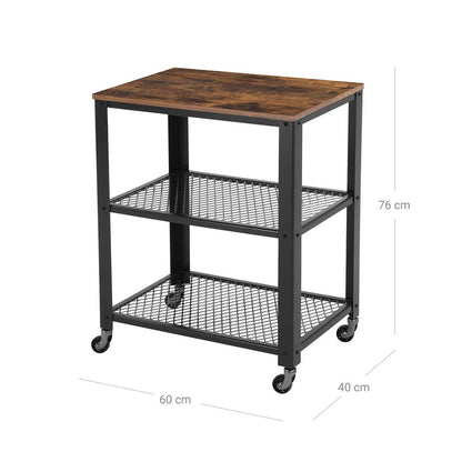 Nancy's Laranjeiro Keukentrolley - Keukenwagen - Trolley - Bruin / Zwart - ± 60 x 40 x 80 cm