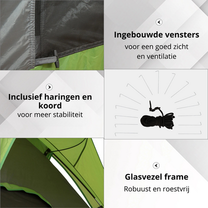 Nancy's Amherst Kampeertent - Camping Tent - Autotent - 4-5 personen - Groen - 300 x 300 x 230 cm