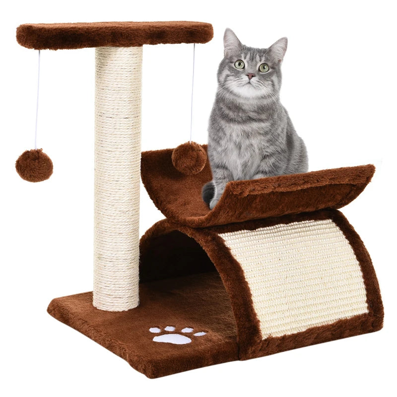 Nancy's Friande Krabpaal - Kattenbed - Kattengrot - Pluche - Bruin - ± 40 x 30 x 40 cm