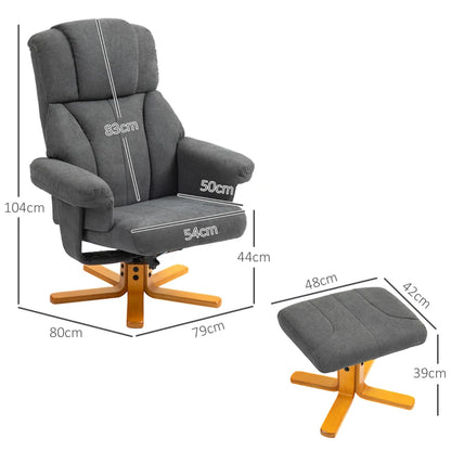 Nancy's Cacarilhe Relaxfauteuil Met Voetenbankje - Relaxstoel - Ligstoel - Grijs - Fluweel