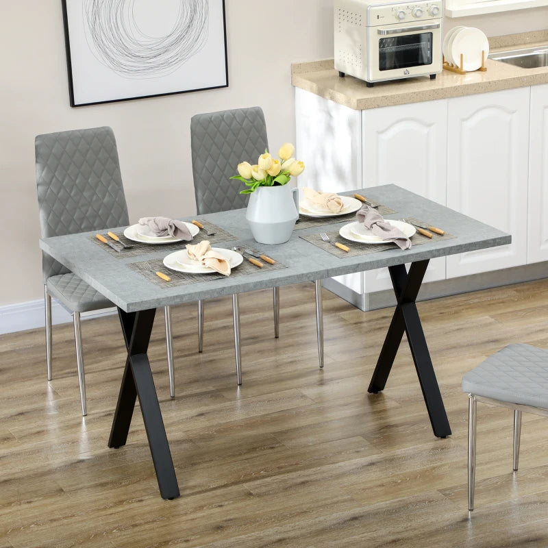 Nancy's Calvos Dining table - Kitchen table - Table - Gray / Black - MDF / Steel - 140 x 80 x 76 cm