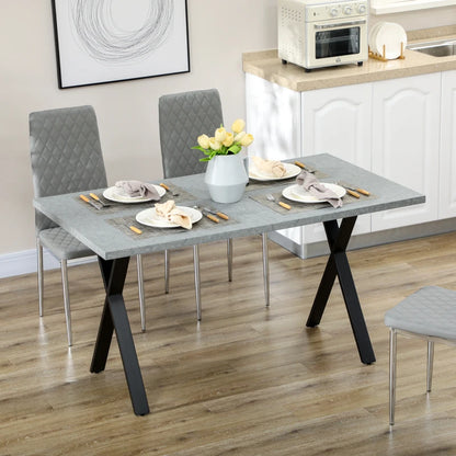 Nancy's Calvos Dining table - Kitchen table - Table - Gray / Black - MDF / Steel - 140 x 80 x 76 cm