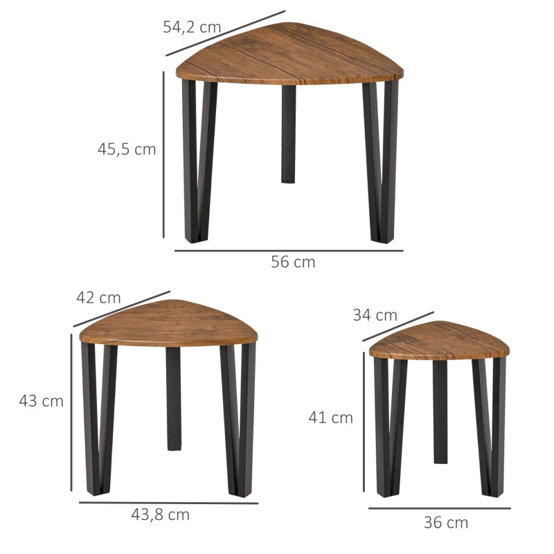 Ensemble de tables basses Soutelo de Nancy - Tables d'appoint - Table basse - Naturel / Noir - MDF / Acier