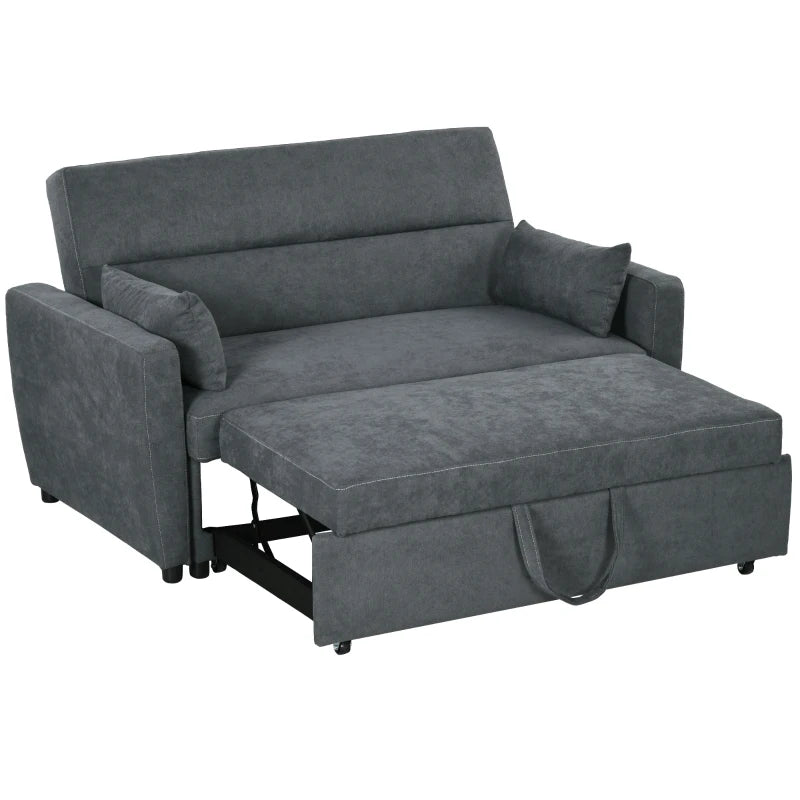 Nancy's Baixo Sofa Bed - Sofa - 2-in-1 Sofa with sleeping function - Grey - Velvet - ± 155 x 90 x 90 cm