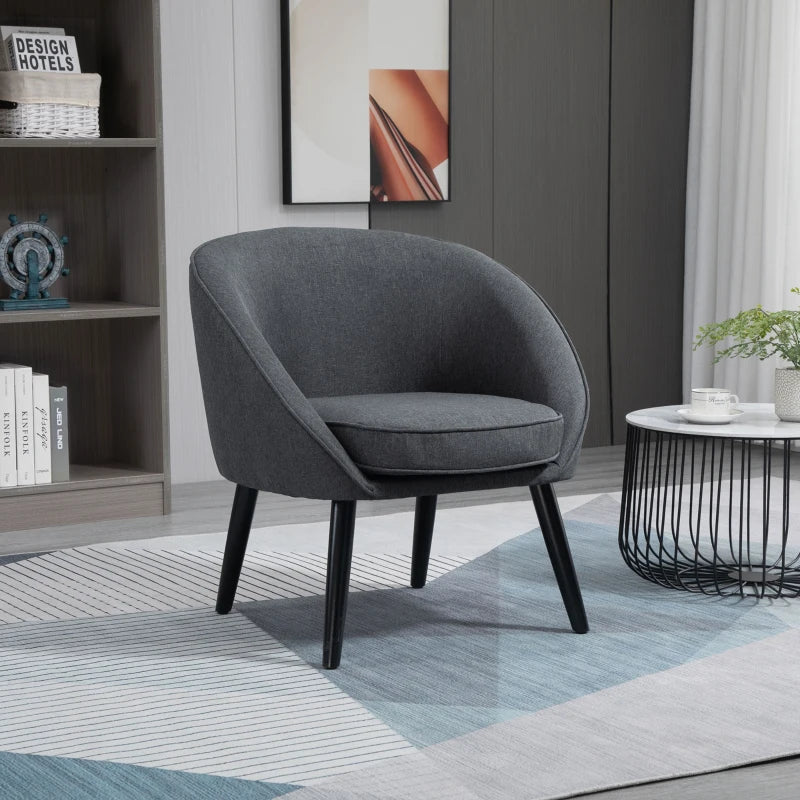 Nancy's Eucisia Fauteuil - Stoel - Relax Stoel - Loungestoel - Grijs - Linnen