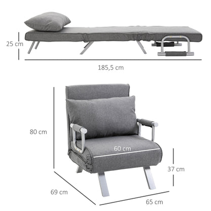 Nancy's Minneola Relaxfauteuil - Logeerbed - Slaapbank - 3-in-1 - Grijs