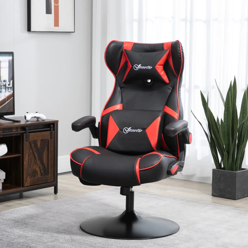 Nancy's Andria Gaming Chair - Chaise de jeu - Avec haut-parleurs Bluetooth - Hauteur réglable - Rotatif - Rouge / Noir