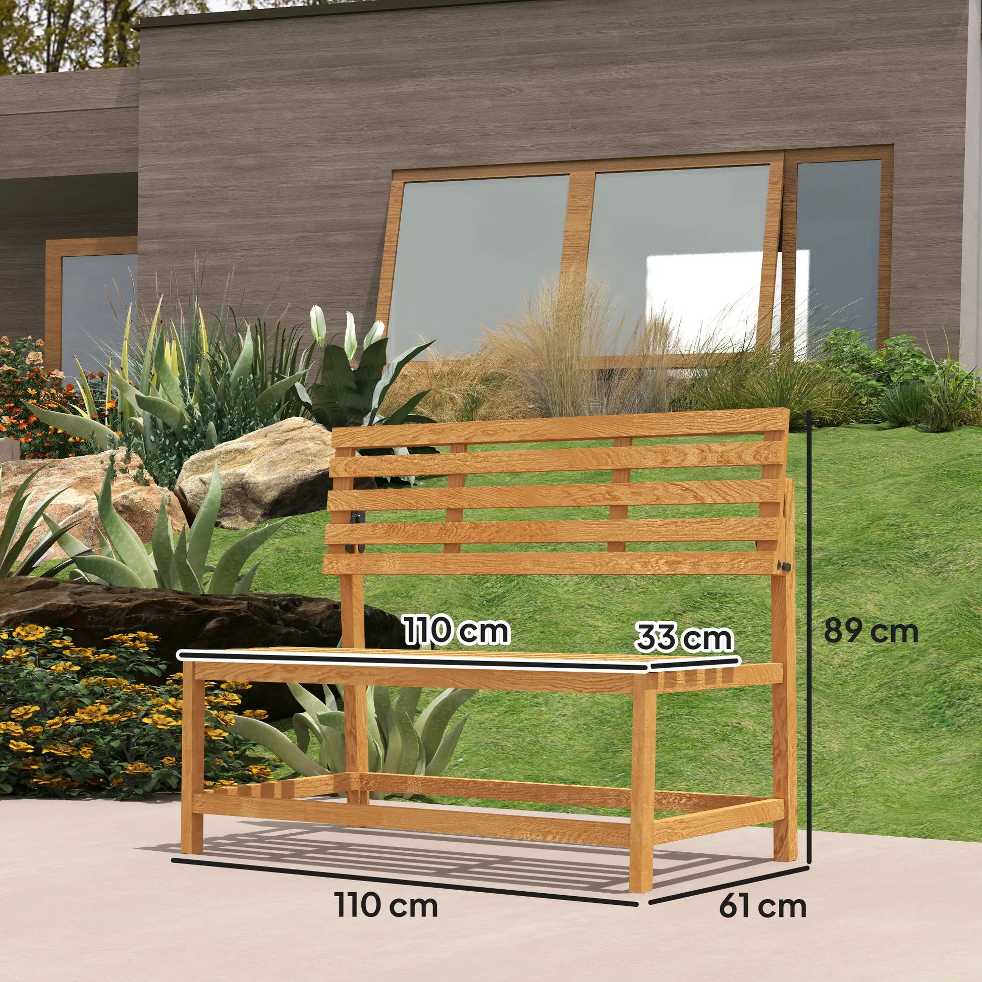 Nancy's Degracias Tuinbank - Bank voor buiten - Teak - Dennenhout - ± 110 x 60 x 90 cm