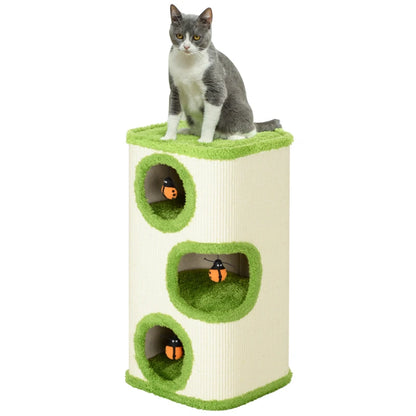 Nancy's Arcosso Krabpaal - Kattentoren - Kattengrot - Kattenboom - Groen / Crème Wit - ± 40 x 40 x 75 cm