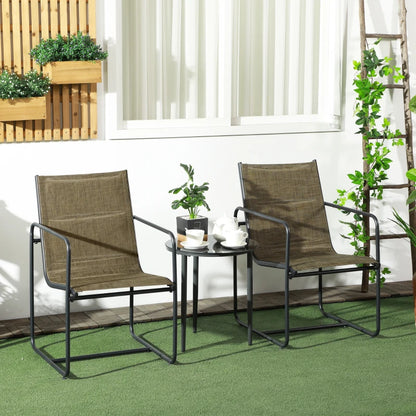 Nancy's Vimeiro Tuinstoelen - Terras Stoelen - Set van 2 - Zwart / Bruin