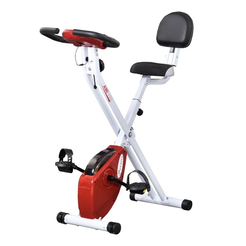 Nancy's Aymavilles Hometrainer - Fietstrainer - Verstelbare Zitting - LCD-Scherm - Opvouwbaar - Rood / Wit