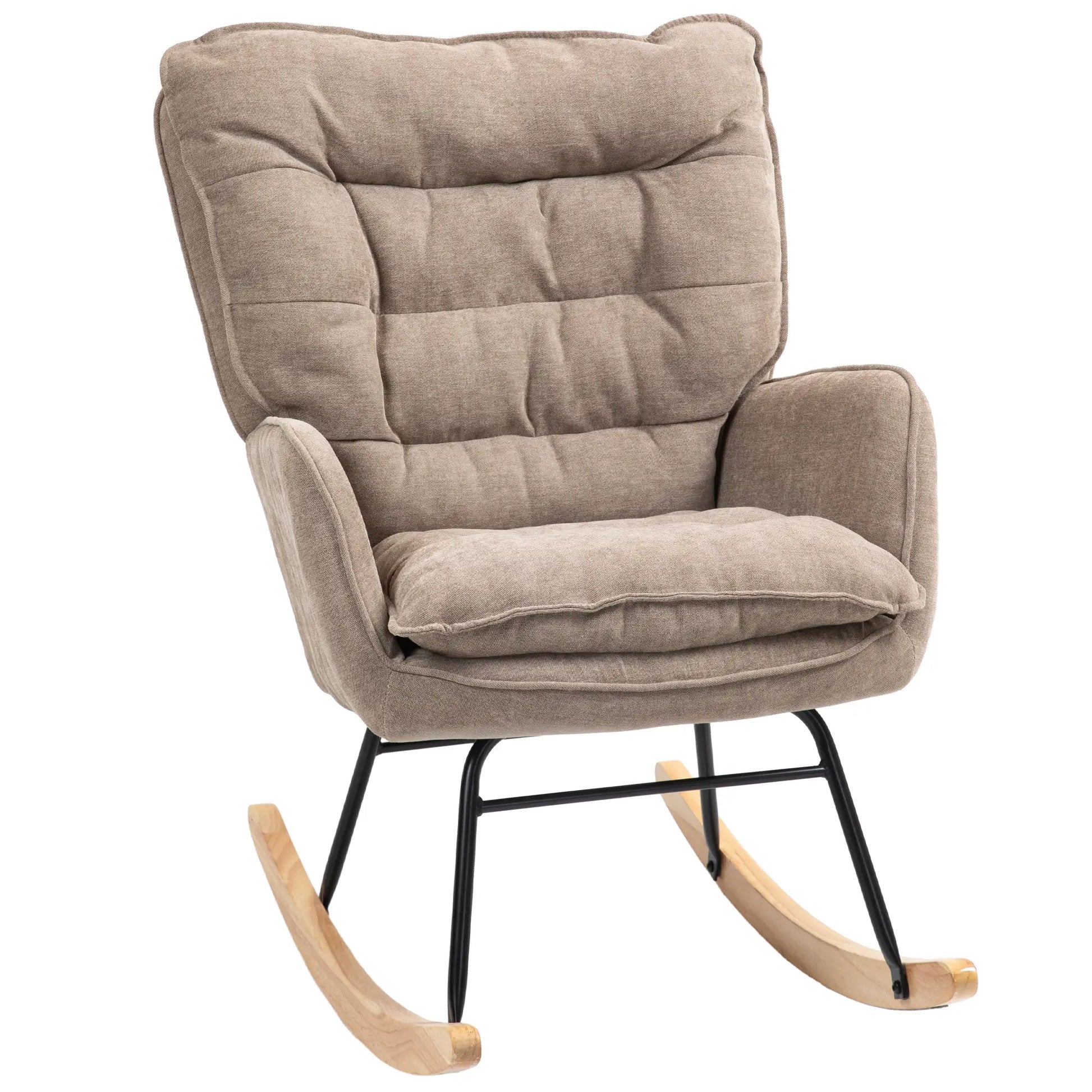 Nancy's Famalicao Schommelstoel - Loungestoel - Relaxstoel - Bruin - Chenille