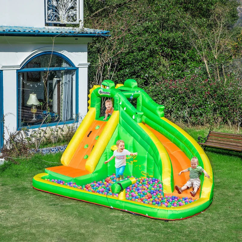 Château gonflable Padrela de Nancy avec toboggan (eau) / piscine d'eau / mur d'escalade - Multicolore - 385 x 285 x 225 cm