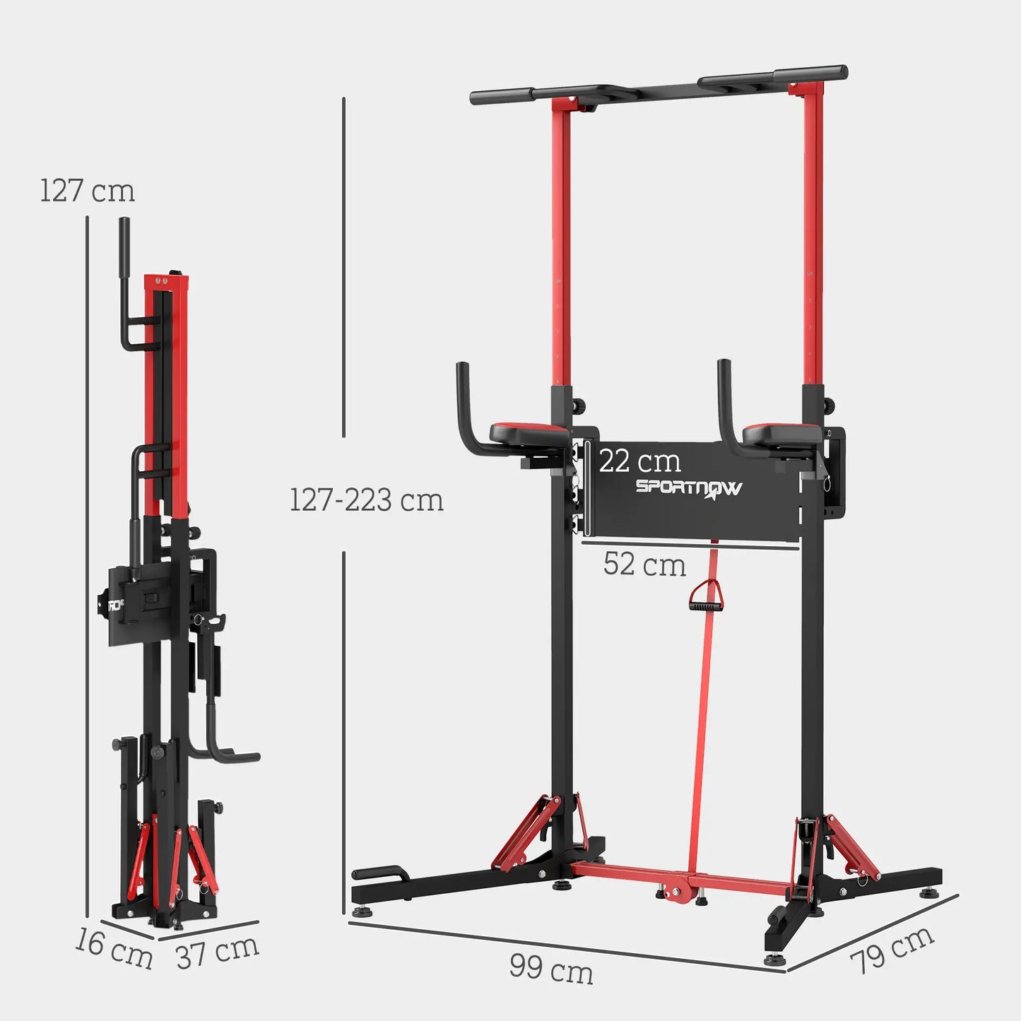 Nancy's Margarida Pull Up Station - Krachtstation - Krachttoren - Trainingsrek - Fitnessrek - In Hoogte Verstelbaar