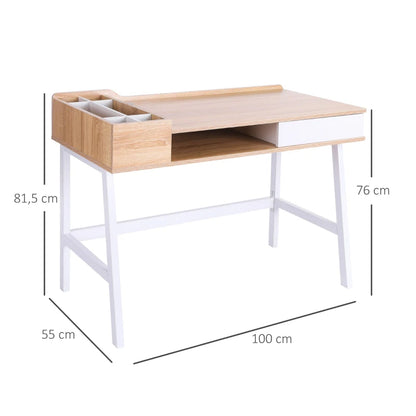 Nancy's Arnad Bureau - Laptoptafel - Computertafel - Natuurlijk - MDF - ± 100 x 55 x 80 cm