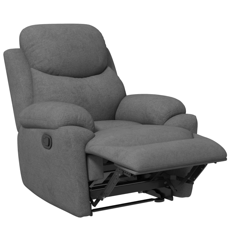 Nancy's Bustos Relaxfauteuil - Relaxstoel - Ligstoel - Verstelbare Rugleuning - Grijs - Linnen