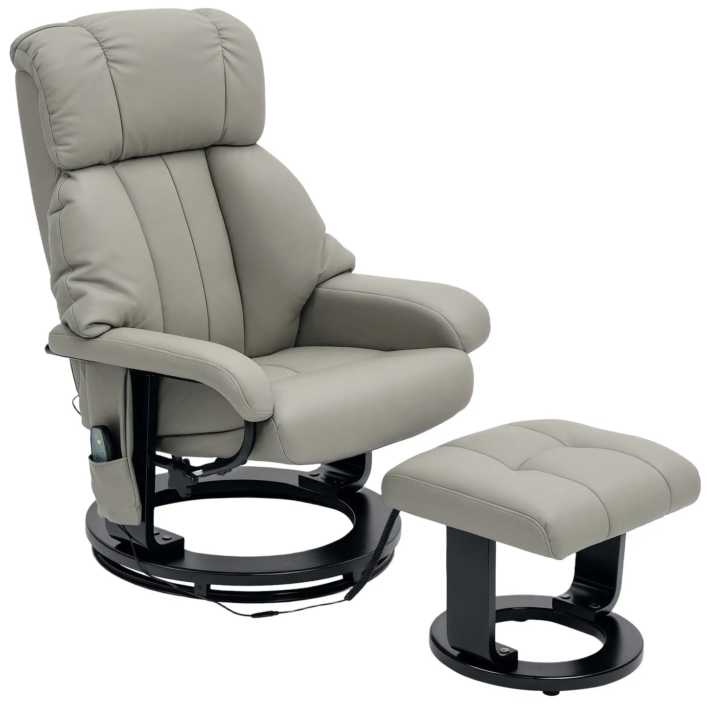 Nancy's Carreiras Massagestoel met Hocker - Relaxfauteuil - Relaxstoel - Ergonomisch - Verstelbaar - Grijs - Kunstleer